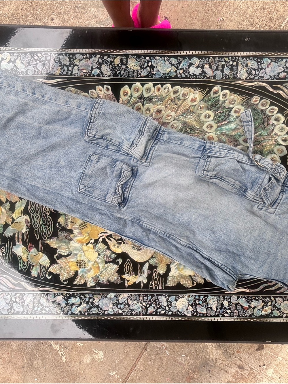 Garage Light Blue Wide Leg Cargo Jumpsuit